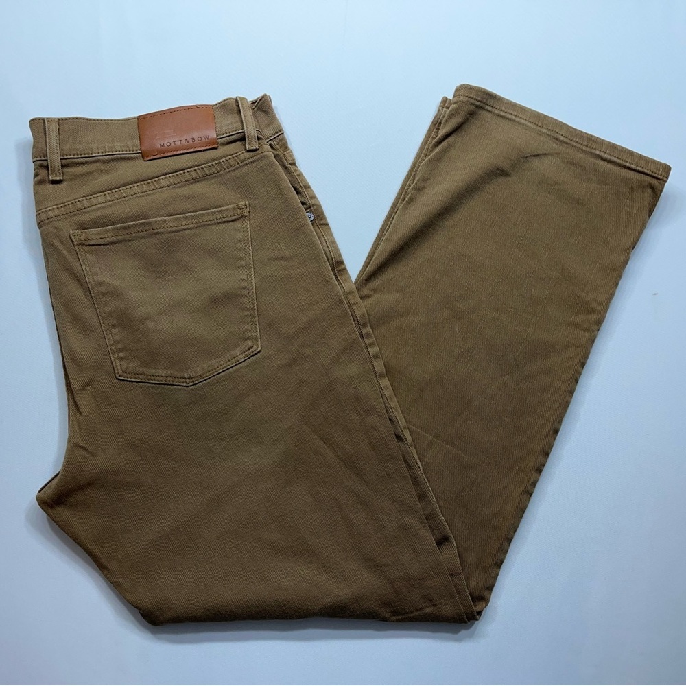 Mott & Bow Straight Mercer Khaki Jeans Mens Size 36x30 Brown 5 Pocket Denim